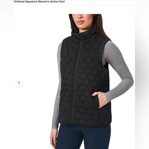 Kirkland Signature Women's Quilted Black Vest, XXL
